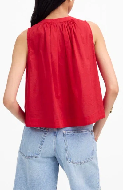 Madewell Cotton Button-up Tank Top In Red