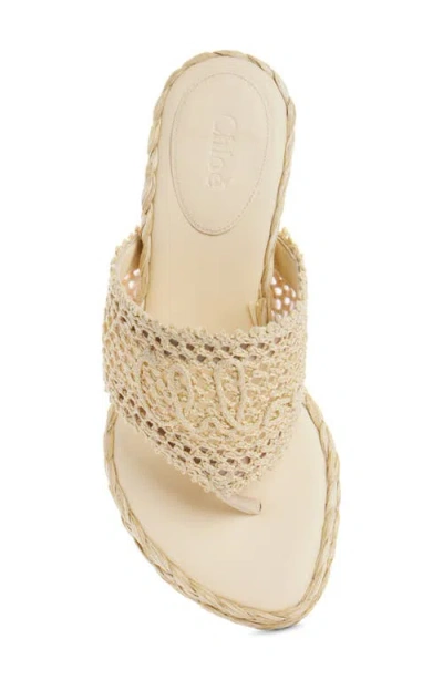 Chloé Isla Crochet Espadrille Sandal In Neutral