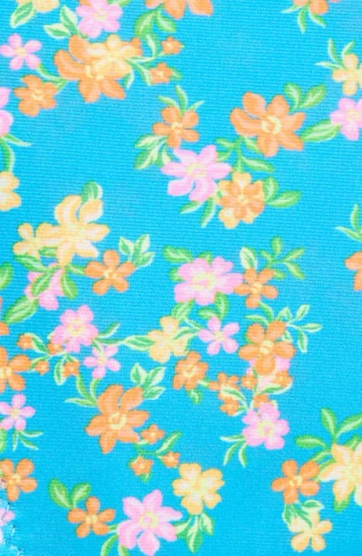 Kulani Kinis Lettuce Trim Side Tie Bikini Bottoms In Blue