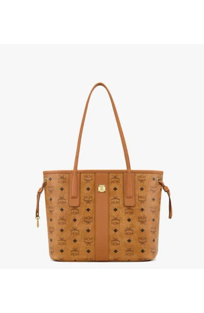 Mcm Reversible Small Tote Bag With Monogram Print