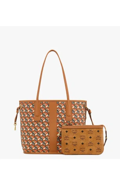 Mcm Reversible Small Tote Bag With Monogram Print