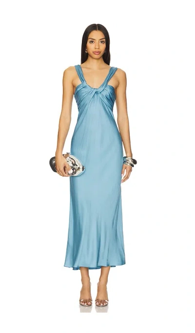 A.l.c . Ivy Satin Midi Dress In Blue