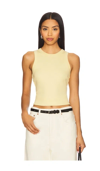 Veronica Beard Jordyn Cropped Tank Top In Yellow