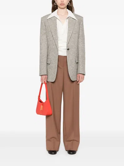 Stella Mccartney Canvas Tailoring Flared Trouser In Brown