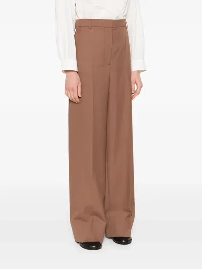 Stella Mccartney Canvas Tailoring Flared Trouser In Brown