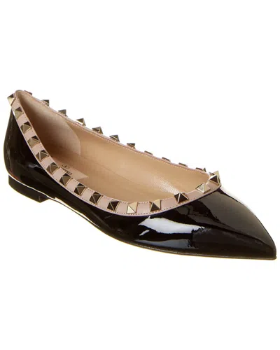 Valentino Rockstud Patent Flat In Black