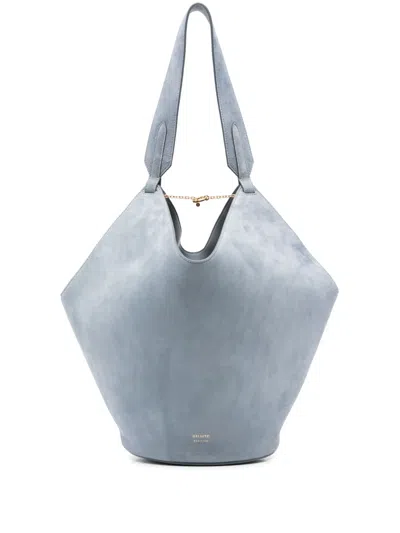 Khaite Small Lotus Tote Bag In Blue