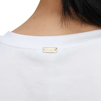 Herno White Interlock Jersey Logo T-shirt