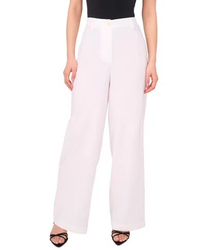 Vince Camuto Women's Linen-blend Wide-leg Pants In White