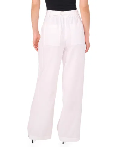 Vince Camuto Women's Linen-blend Wide-leg Pants In White