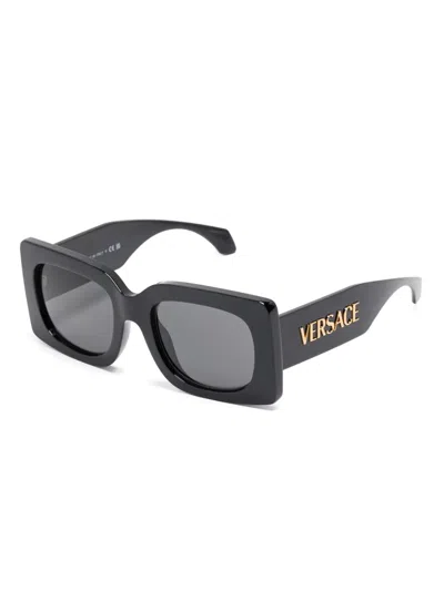 Versace Square-frame Sunglasses In Black