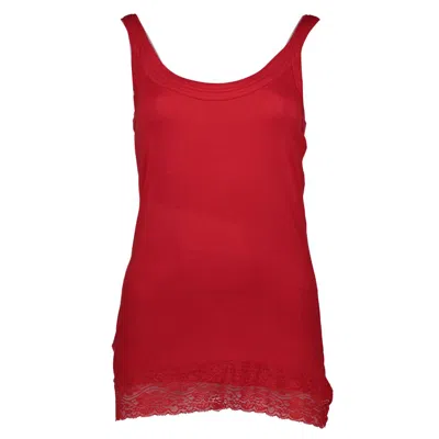 Silvian Heach Chic Red Lace Insert Tank Top In Red