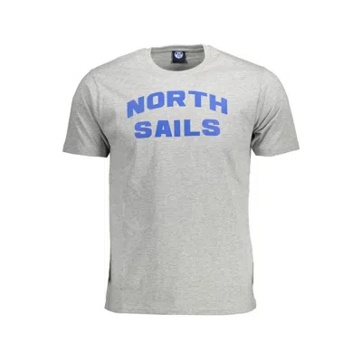 North Sails Chic Gray Crew Neck Statement Tee In Gray