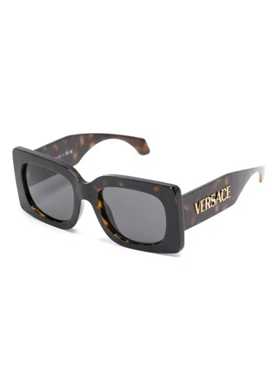 Versace Square-frame Sunglasses In Black