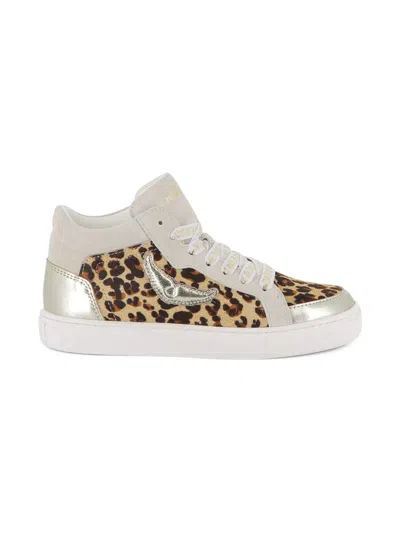 Zadig & Voltaire Leopard-print Suede Sneakers In Multi