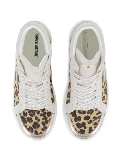Zadig & Voltaire Leopard-print Suede Sneakers In Multi