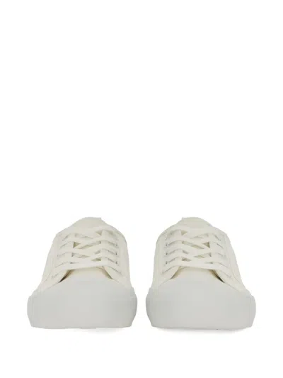 Studio Nicholson Canvas Sneakers With Pull Tab And Rubber Sole In Neutral