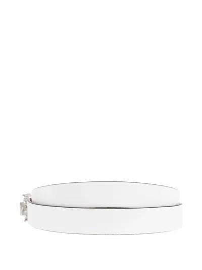 Tory Burch Double-sided Leather Belt In Gray