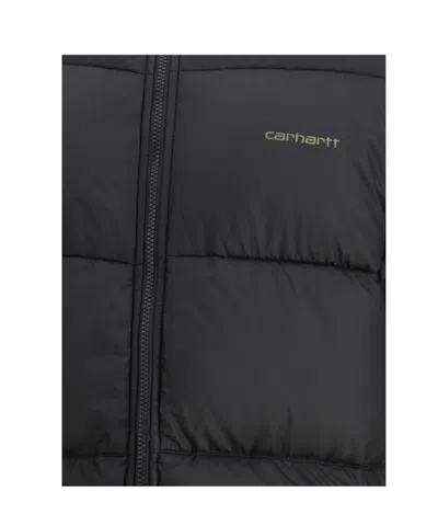 Carhartt Wip Toronto Camo Duck Black Hooded Padded Jacket In Black