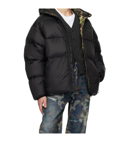 Carhartt Wip Toronto Camo Duck Black Hooded Padded Jacket In Black