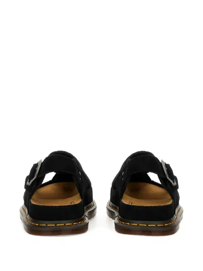 Dr. Martens Cross-strap Black Suede Sandals
