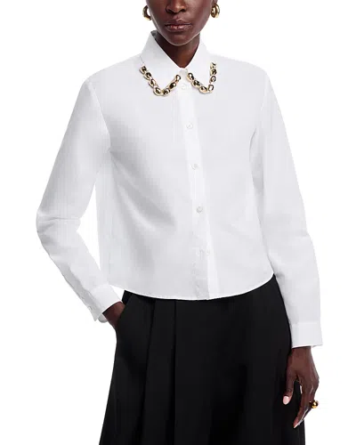 Fabiana Filippi Embellished Collar Long Sleeves Shirt In White