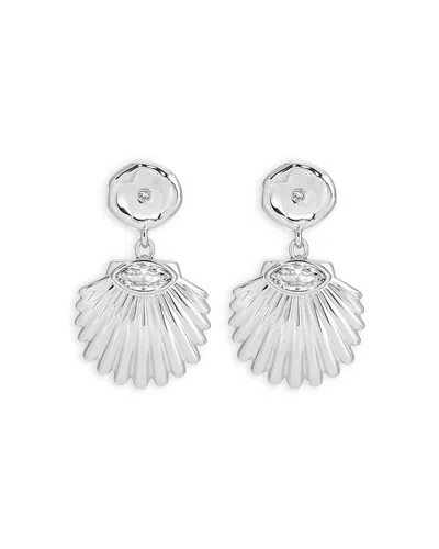 Ettika Santorini Cubic Zirconia Shell Drop Earrings In Metallic