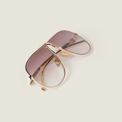 Miu Miu Miu Ombre Sunglasses In Gold