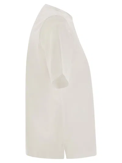 Herno T-shirt With Shoulder Scarf In White