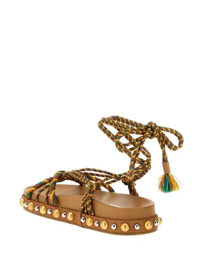 Aquazzura Exotic Rope Tassel Sandals In Multicolor