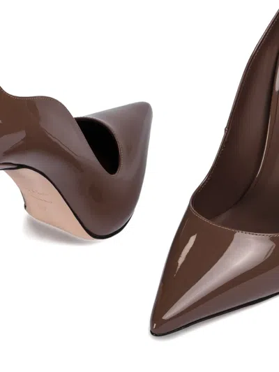 Le Silla Patent Pointed-toe Heels In Brown