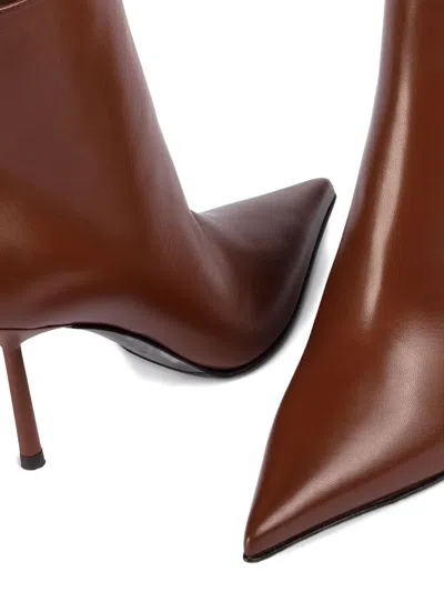 Le Silla Pointed-toe Ankle Boots In Brown