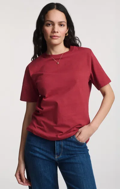 Mavi Short Sleeve Crew Neck T-shirt In Red Ochre