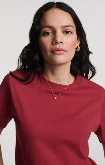 Mavi Short Sleeve Crew Neck T-shirt In Red Ochre