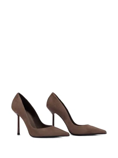 Le Silla Suede Pointed-toe Pumps In Brown