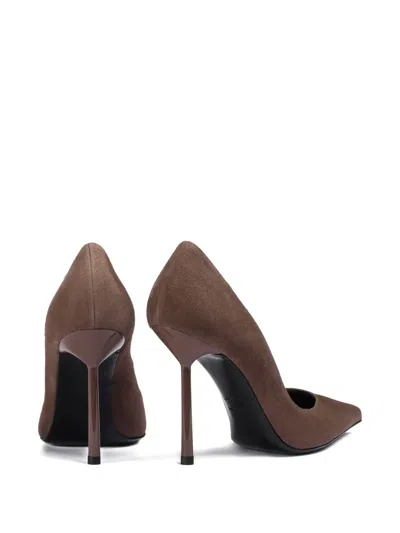 Le Silla Suede Pointed-toe Pumps In Brown