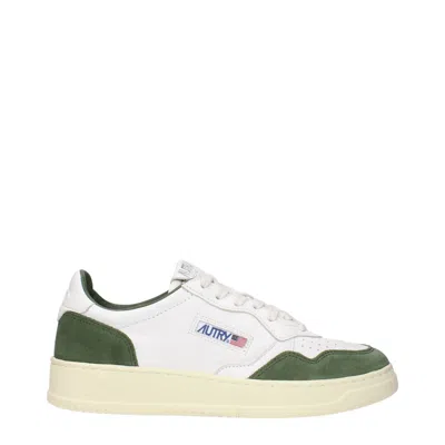 Autry Medalist Low White Leather And Suede Bottle Sneakers In Multi