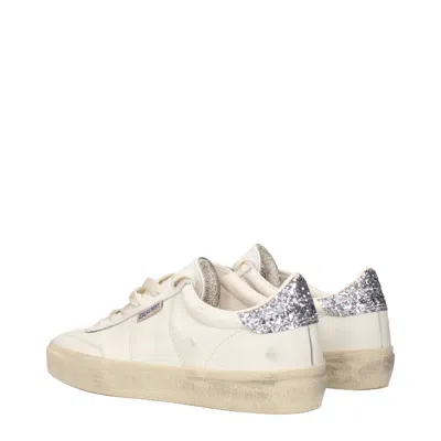 Golden Goose Soul Star Distressed Leather Sneakers With Glittered Heel Tab Shoes