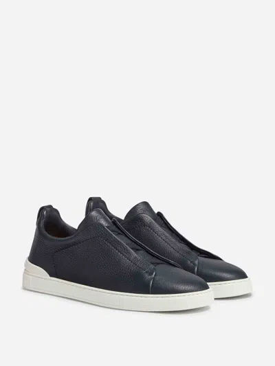 Zegna Triple Stitch Shoes In Black