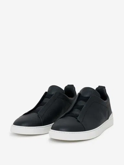 Zegna Triple Stitch Shoes In Black