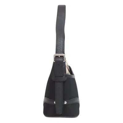 Pre-owned Bally Beige Black Nylon Shoulder Bag ()