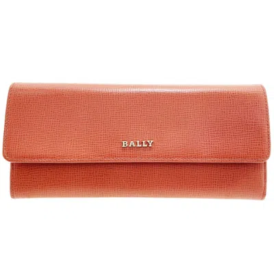 Pre-owned Bally Orange Leather Long Wallet (bi-fold) ()