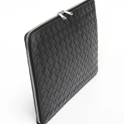 Pre-owned Bottega Veneta Black Intrecciato Clutch Bag Document Case ()