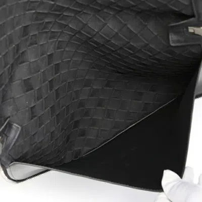 Pre-owned Bottega Veneta Black Intrecciato Clutch Bag Document Case ()
