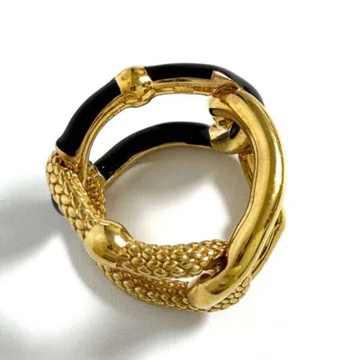 Pre-owned Bottega Veneta Brown Gold Silver 925 Band Ring ()