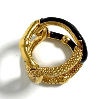 Pre-owned Bottega Veneta Brown Gold Silver 925 Band Ring ()