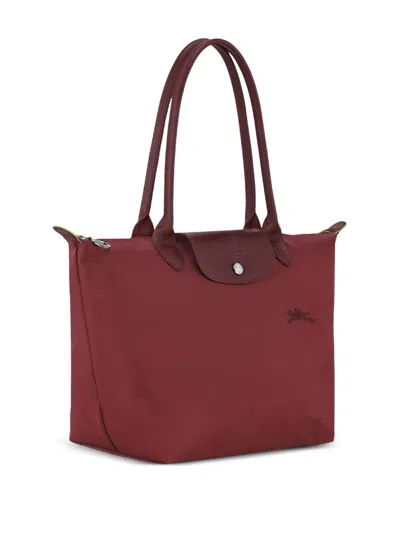 Longchamp Le Pliage Green L Shoulder Bag In Red