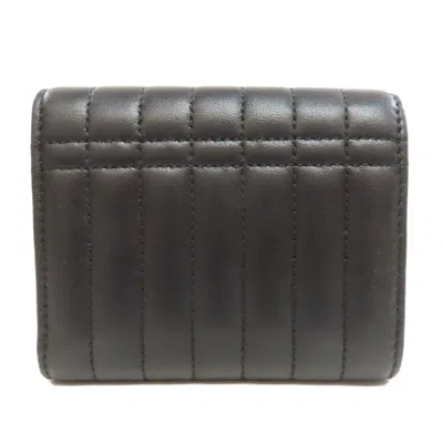 Pre-owned Burberry Black Leather Wallet (tri-fold) ()