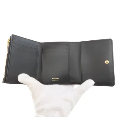 Pre-owned Burberry Black Leather Wallet (tri-fold) ()