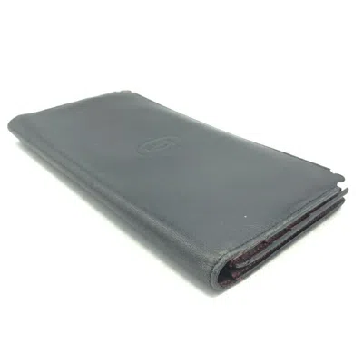 Pre-owned Cartier Must Black Long Wallet (bi-fold) ()